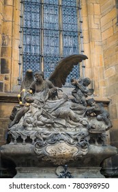 Bible scene on the Cathedral church Sacred Vitus in Prague, Czech Republic