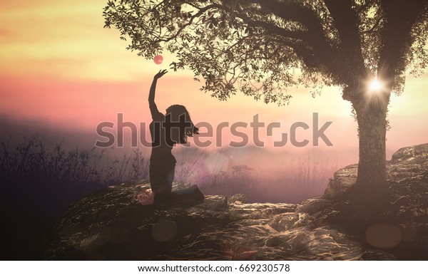 Bible Story Eve Forbidden Tree Fruit Stock Photo Edit Now 669230578