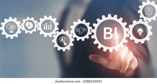 BI-Business intelligence. The process of leveraging data driven insights to make informed decisions. Using AI for the big data analytics. Utilizing data driven decision making to improve performance.
