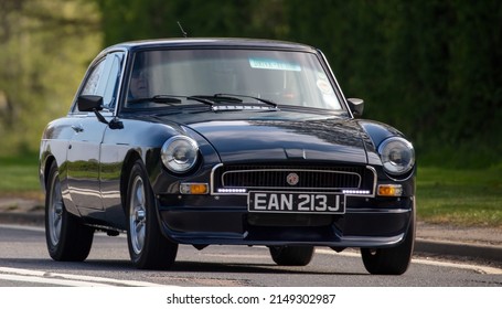 Bicester, Oxon., UK - April 24th 2022. 1971 Black MGB