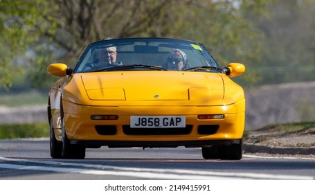 Bicester, Oxon., UK - April 24th 2022. 1992 1588 Cc Yellow Open Top Lotus