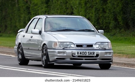 Bicester, Oxon., UK - April 24th 2022. 1992 Silver Ford Sierra Cosworth