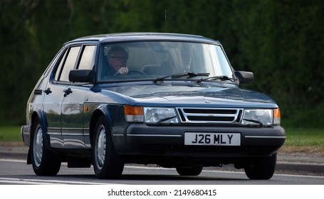 Bicester, Oxon., UK - April 24th 2022. 1992 1985 Cc Saab With Headlight Wipers