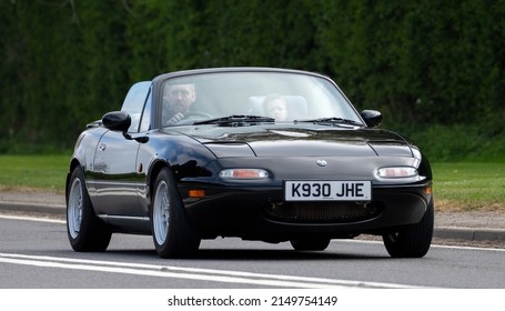 Bicester, Oxon., UK - April 24th 2022. 1992 BLACK 1590 CC MAZDA