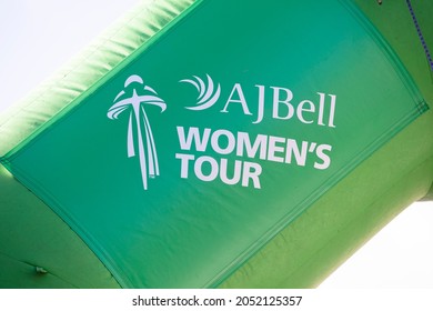 Bicester, UK - October 2021: Logo For Th AJ Bell Womens Tour. A Womes Cycle Race In The UK