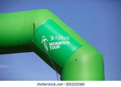 Bicester, UK - October 2021: Logo For Th AJ Bell Womens Tour. A Womes Cycle Race In The UK