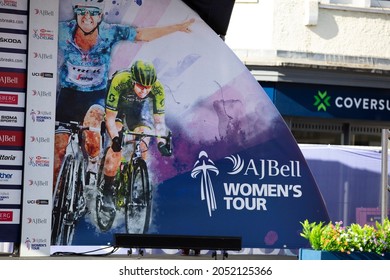 Bicester, UK - October 2021: Logo For Th AJ Bell Womens Tour. A Womes Cycle Race In The UK