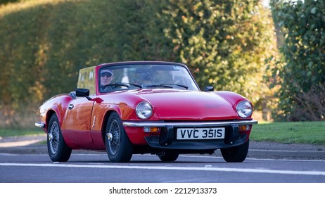 Bicester,Oxon,UK - Oct 9th 2022. 1977 Red Triumph Spitfire Classic British Sports Car