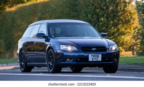 Bicester,Oxon,UK - Oct 9th 2022. 2006 Blue Subaru Legacy Classic Car