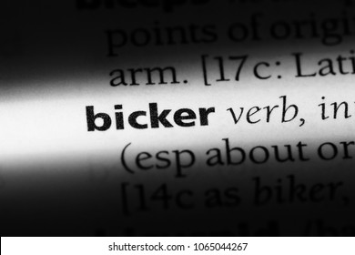 bicker word in a dictionary. bicker concept.