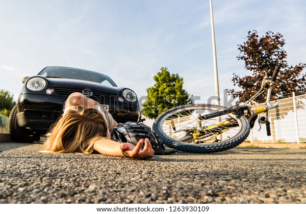 Bicycle accident in the\
city