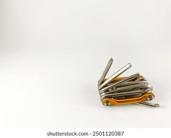 bicycle, bike pocket repair tool kit - mini multitool isolated on white background - Powered by Shutterstock