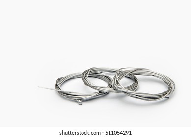 Bicycle Brake Cables On A White Background