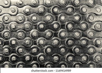 Bicycle chain background. Macro photography.