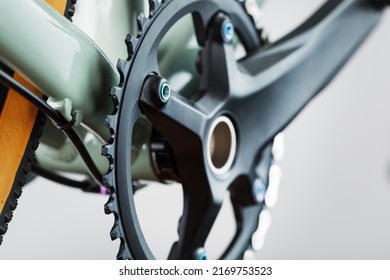 Bicycle Crank System With Chain Close-up, Mechanism For Repair And Tuning