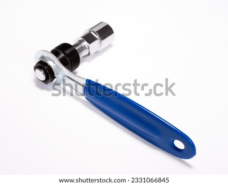 Bicycle crank wrench tool, crank squeeze. Crank bicycle key. Screwdriver for adjusting bicycle pedals.