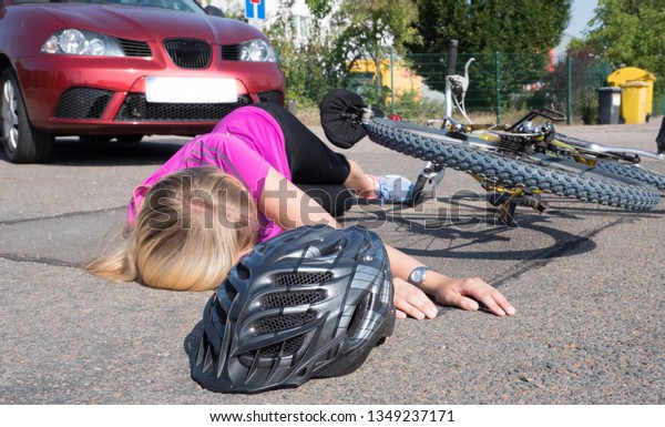 Bicycle Crash with\
woman