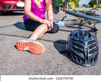 Bicycle Crash With Woman On The Street