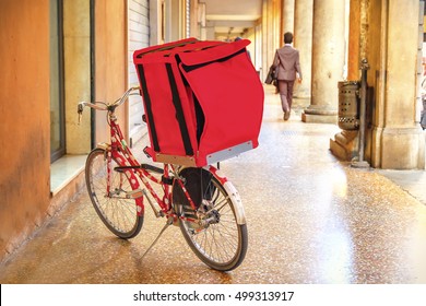 bicycle delivery red box bike
