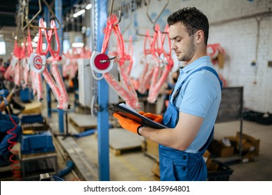 Bicycle Factory, Man Checks Bike Assembly Line