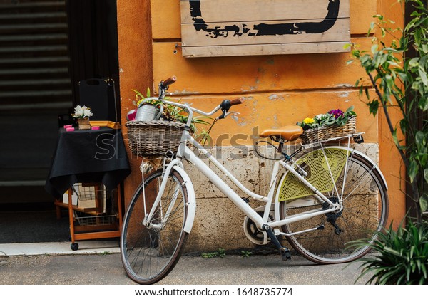 traditional bike with basket