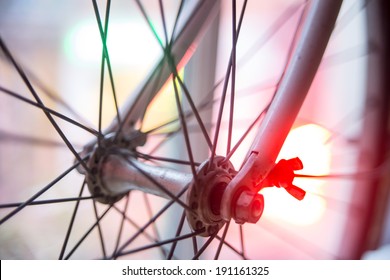 Bicycle Front Wheel Close Up 