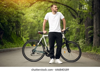 bicycle and man