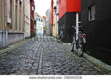 Bicycle on empty old street