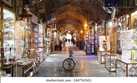 bicycle parked in Grand Bazaar Iran Isfahan middle East