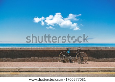 Image, Stock Photo White bike path sign