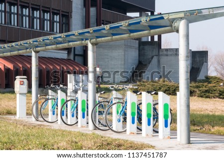 Similar – Image, Stock Photo Bicycle rental in a city