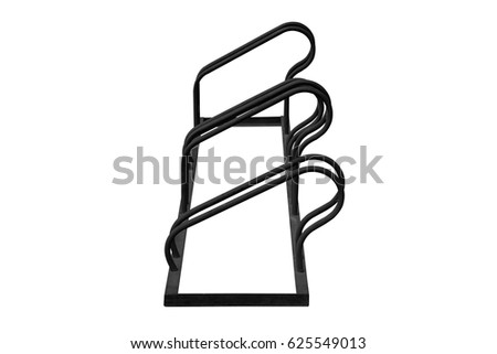 Bicycle parking made steel isolated on white background, with clipping path.