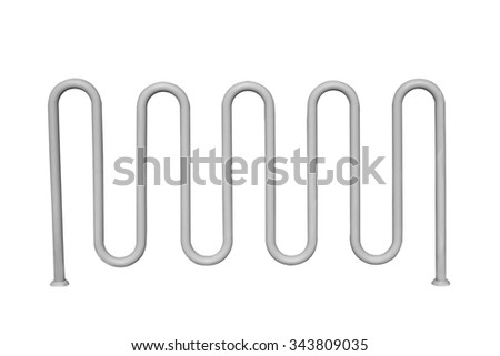 Bicycle parking made steel painted black isolated on white background, with clipping path.