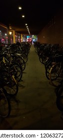 Bicycle Parking Spot At Night