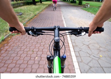 Bicycle Path Rider, Motion Blur, Commuting To Work
