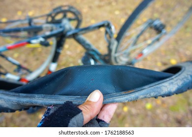 repairing a bike puncture