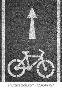 Bicycle Road Sign And Arrow