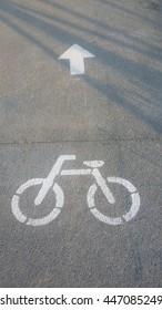 Bicycle Road Sign And Arrow