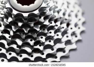 Bicycle Roller Chain That Transfer Power From Pedals To Drive, Shiny Silver Detail