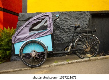 Bicycle In Street On Bornholm, Gudhjem 