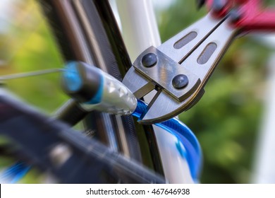 A Bicycle Thief Cuts One Bike Lock