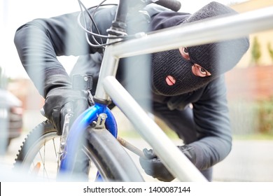 Bicycle Thief On Bicycle Steal In The City