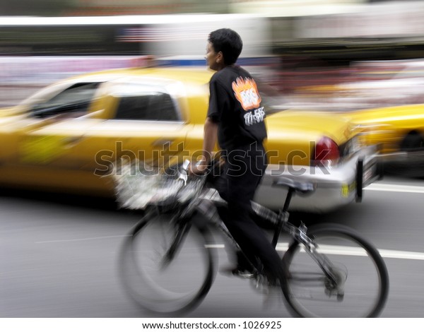 bicycle in times\
square, new york, united\
states