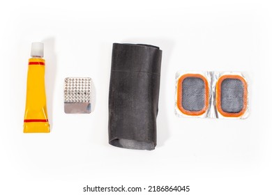 Bicycle Tire Repair Kit Isolated On White Background
