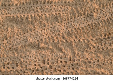 Bicycle Tire Tracks On Dirt