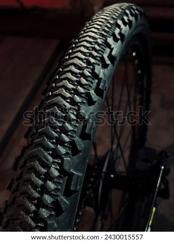Bicycle tire tread. Bicycle wheel