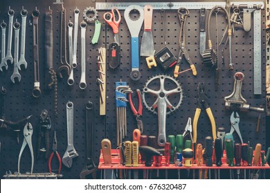 Bicycle tools background / Equipment for bicycle shop - Powered by Shutterstock