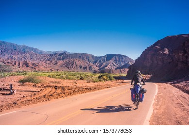 Bicycle tour at South America. Quebrada de las Conchas, Salta - Argentina.