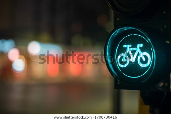 Bicycle traffic light in Sofia Bulgaria during\
the Covid-19 outbreak