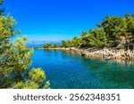 A bicycle trip around the island of Hvar, panorama, wild beaches near Jelsa, an ideal place for a holiday break